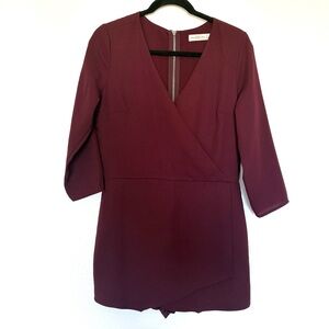 Abercrombie & Fitch Burgundy Faux Wrap Romper Size 8